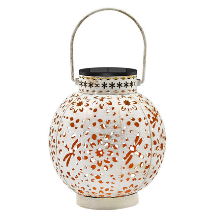 Iron Portable Hollow Lawn Solar Lantern Projection Lamp